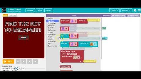 how to make a horror game in sprite lab in CODE.ORG - By ARADHYA (PART1)