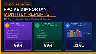 FPO CEO + Accountant Monthly Work Report Excel Format | Purchase & Sale Data | Full Guide 2026