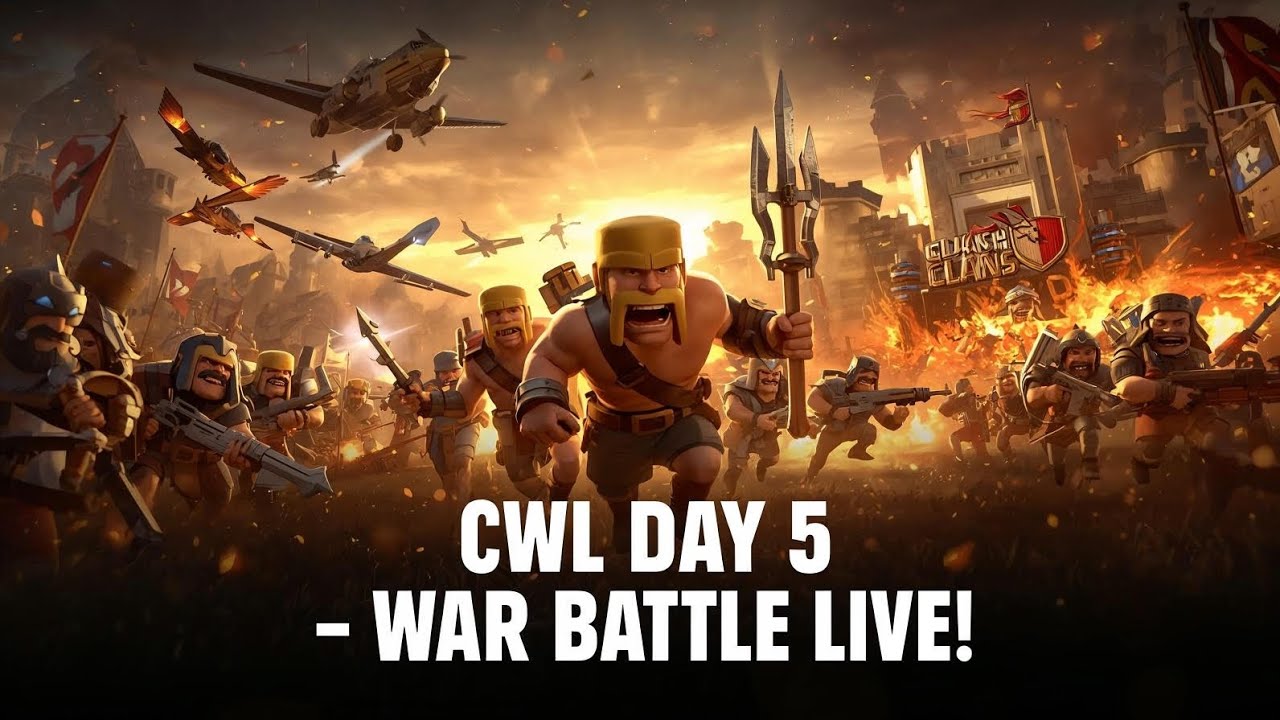 CWL DAY 5 🔥 | Critical War Match | Clan War League Live