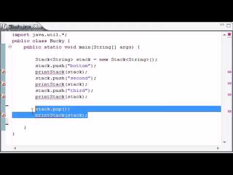 Intermediate Java Tutorial   14   Stacks, push, pop