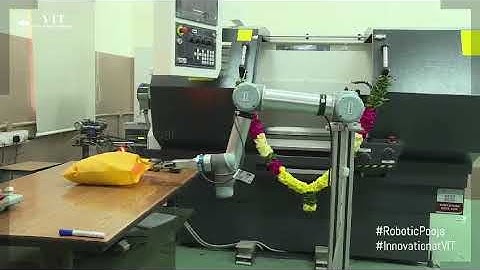 Robots performing Ayudha Puja at VIT, Vellore