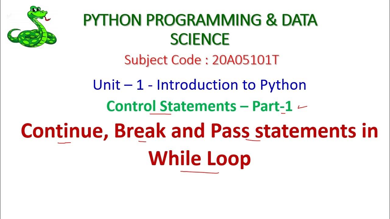 Python Control Statements-While Loop-Continue-Break-Pass-PYTHON ...