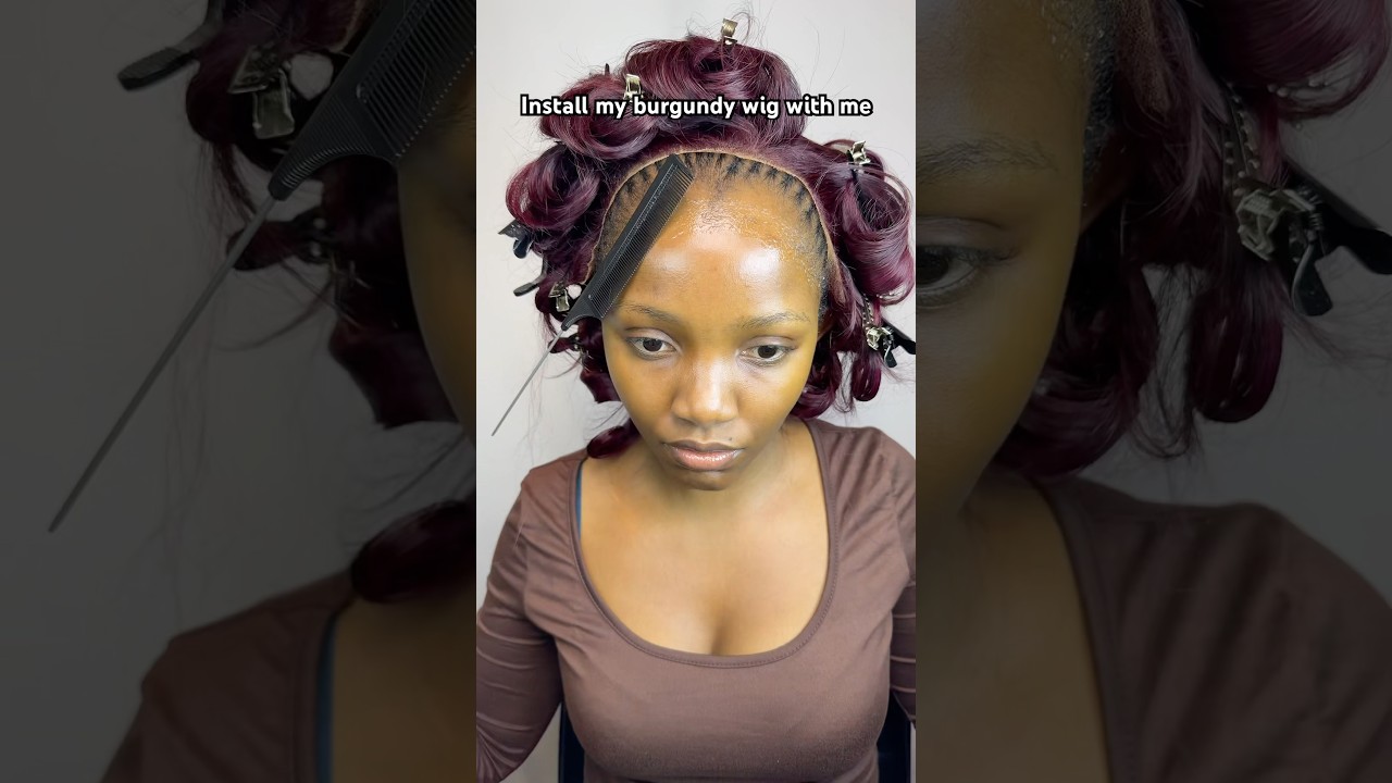 Burgundy Wig Install & Curls in Minutes!