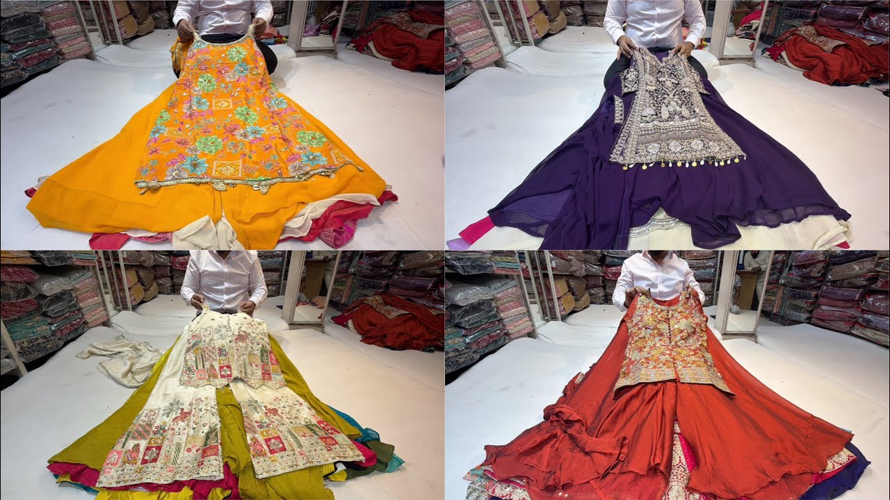 chickpet Bangalore wholesale fancy designer shararas|| Single piece courier available