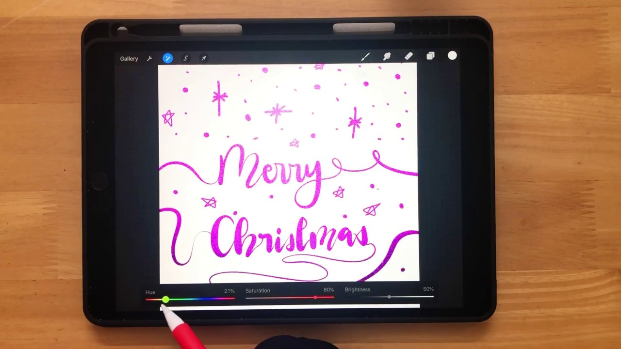 Playing with Procreate 5 | iPad Lettering ‘Merry Christmas’ - YouTube
