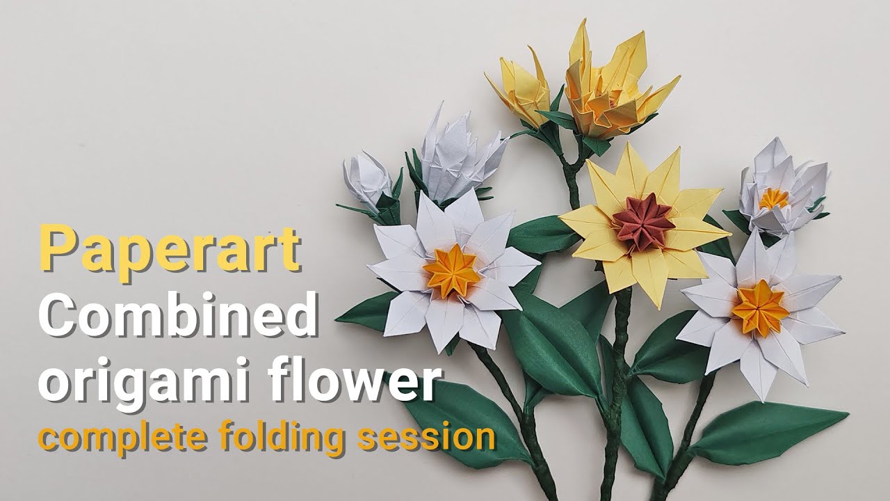 🌻 ORiGAMI FLOWER 🌼 Combining traditional lilies with venus units 🌻 #origami #paperflower #paperart
