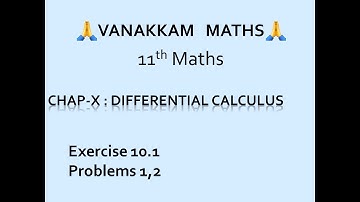 Differential Calculus (Part 1) | Maths (TN Syllabus) - 11th Std
