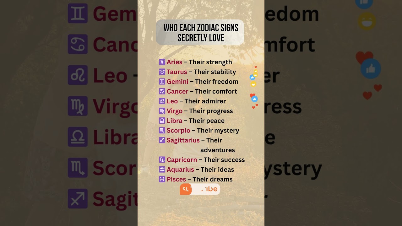 WHO EACH ZODIAC SIGNS SECRETLY LOVE 