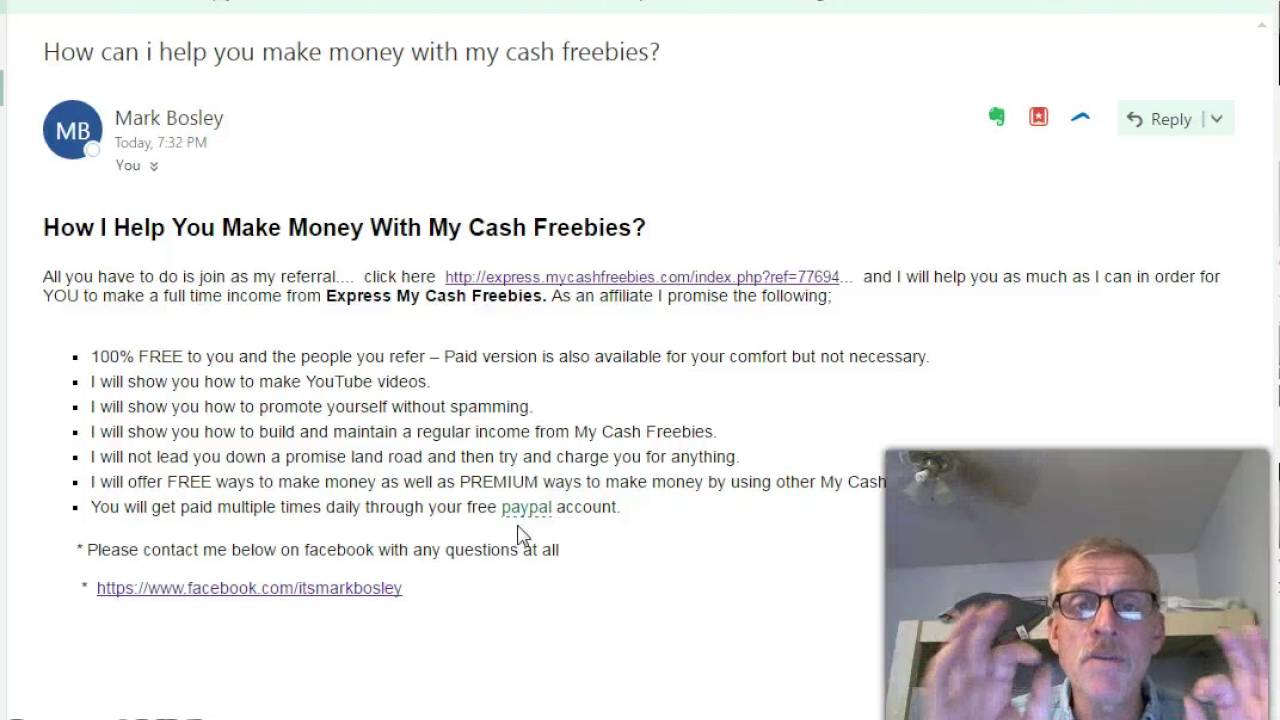 How do I make money with My Cash Freebies and mark bosley