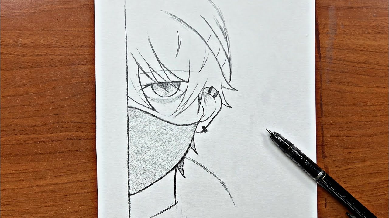Easy to draw How to draw anime boy wearing face mask easy YouTube