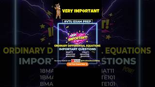 🚨 VTU EXAM ALERT! All Important Questions on Ordinary Differential Equations #mathematics #vtu#2025