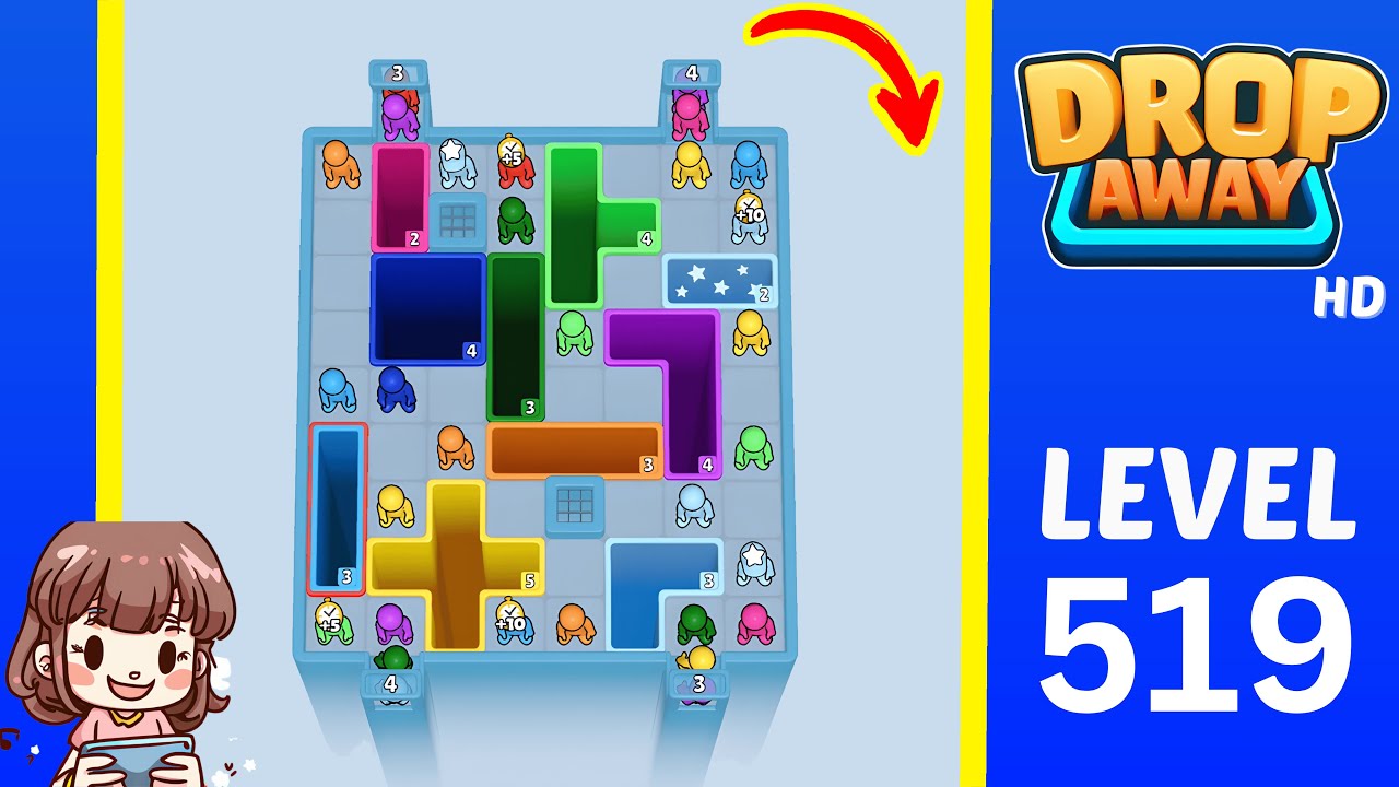 Drop Away Level 519 Solution Walkthrough