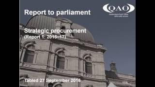 Strategic procurement (Report 1: 2016–17)