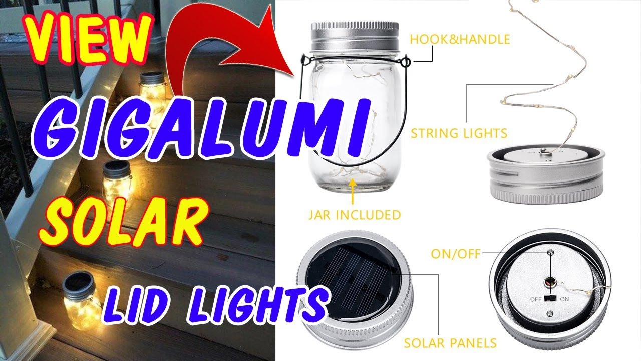 GIGALUMI Hanging Solar Mason Jar Lid Lights