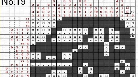 Picross（Logic puzzle）playing with Excel sheet No19