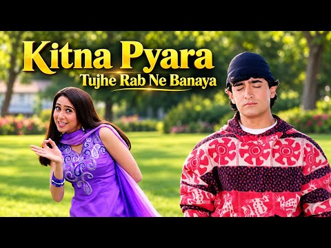 Kitna Pyara Tujhe Rab Ne Banaya Ji Kare Dekhta Rahun - Alka Yagnik & Udit Narayan | Raja Hindustani