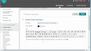 Blackboard - Syllabus and Pacing Guide