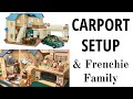 Calico critters blue roof carport home setup   french bulldogs sylvanian families timelapse