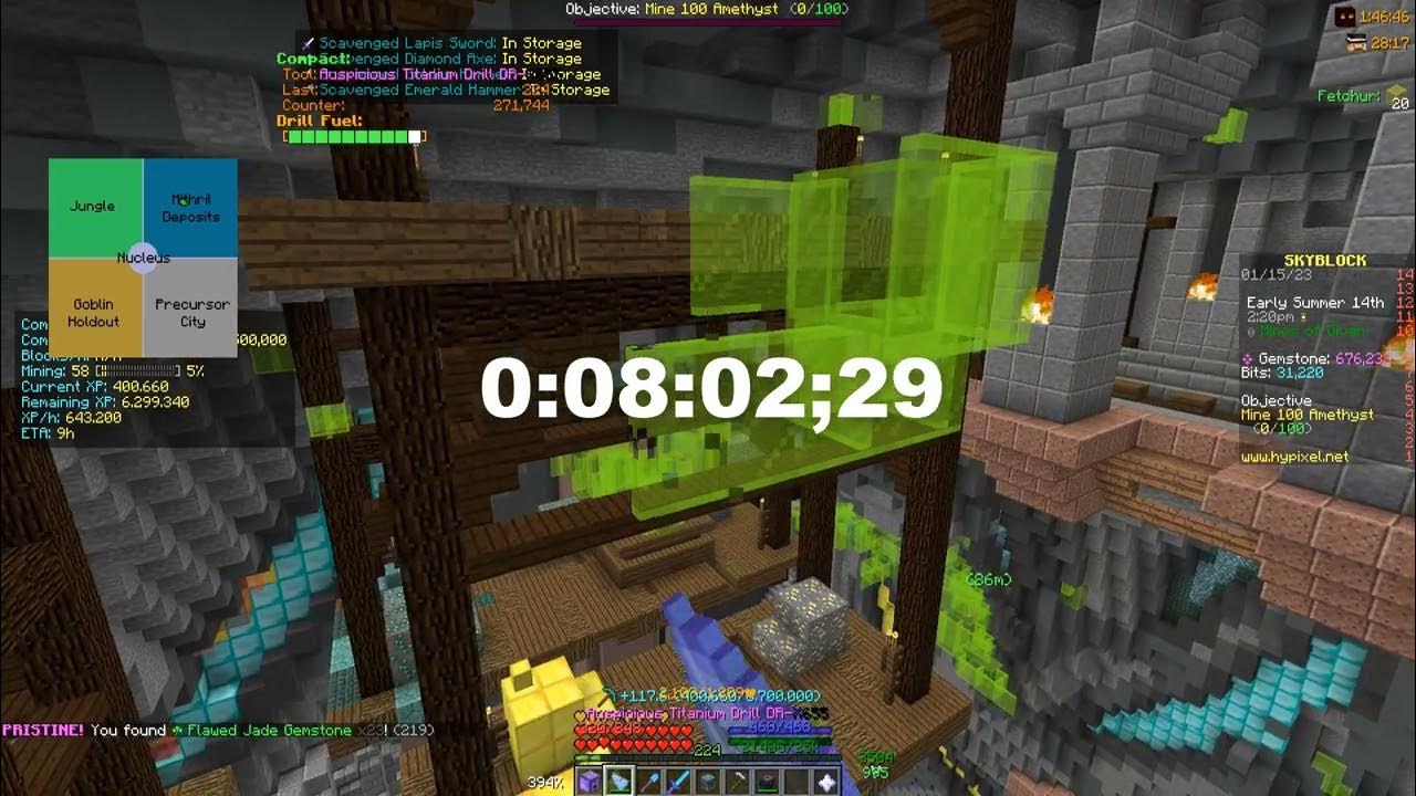 Hypixel SkyBlock 15 + (230) min Jade Mining Test (19m/h) YouTube