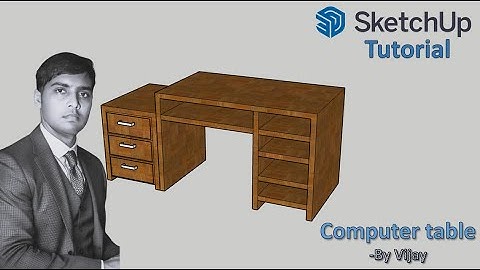 Sketchup Tutorial: How to make a Computer table ? || By Vijay #sketchup #cad #3d #3dmodeling