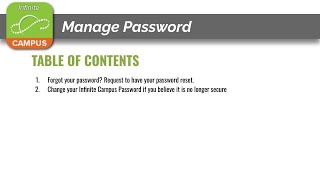 3. Change / Reset Password