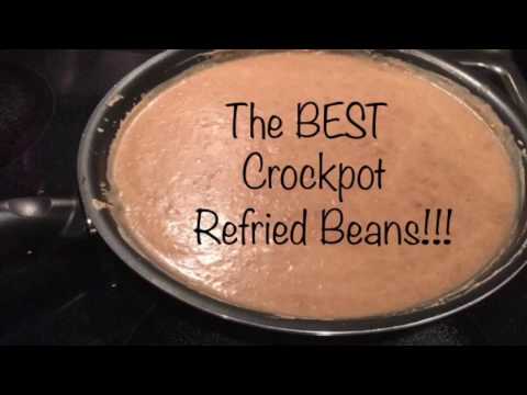 The BEST homemade refried beans in crockpot! Made pinto beans from scratch budget cooking