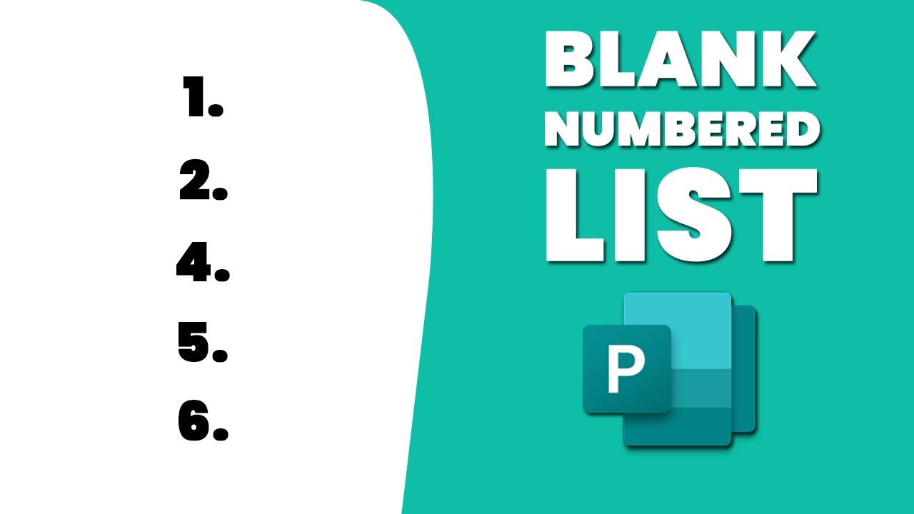 How to insert a blank numbered list in publisher