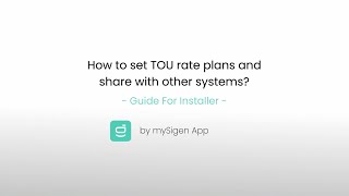 How to set TOU rate plans and share with other systems