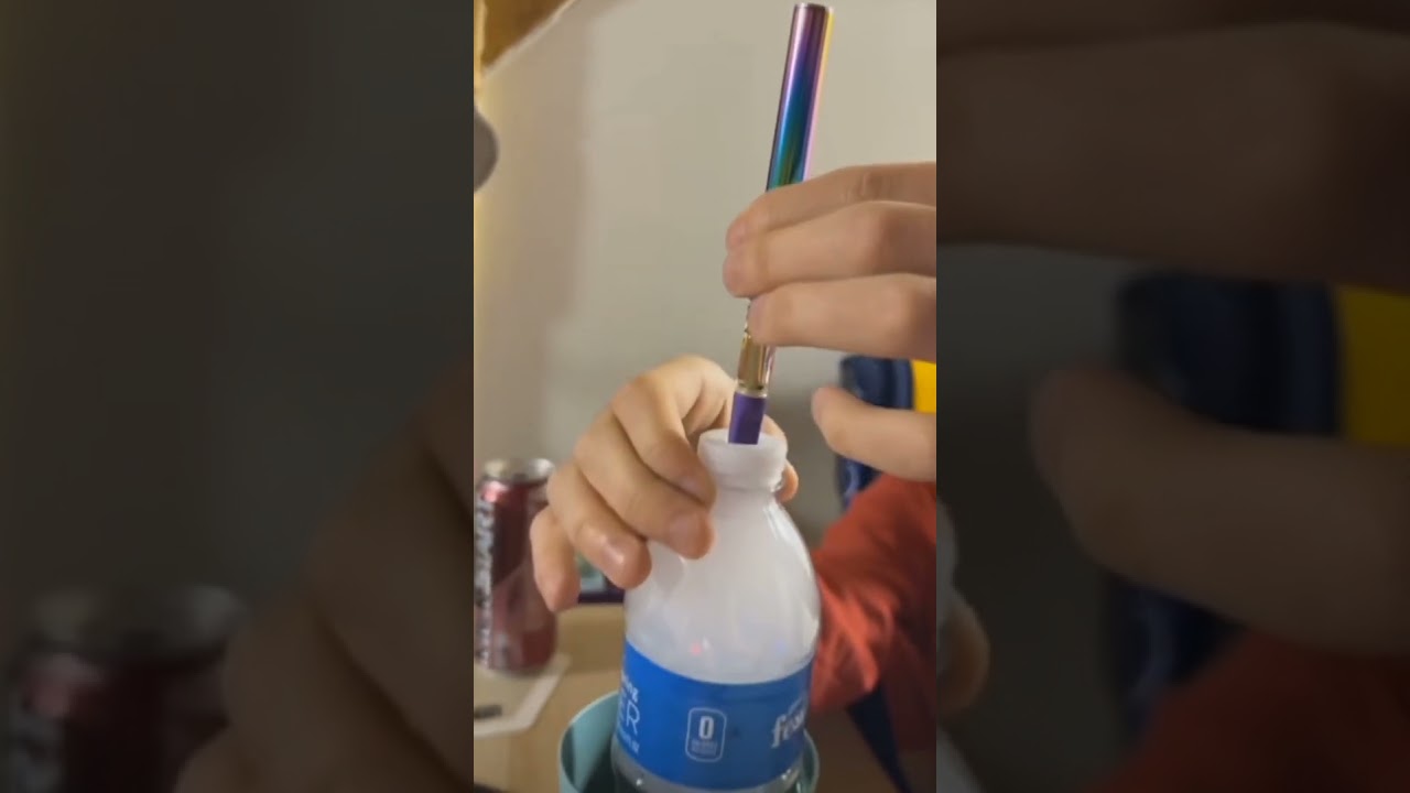 Gravity bong with a cart. 