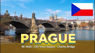 PRAGUE 4K Walk | Czech Republic City Centre - Old Town Square to Charles Bridge⛪🏰
