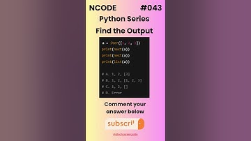NCODE #043 | Find the Output | Comment your Answer Below | #coding #pythondaily #python #mcqsquiz