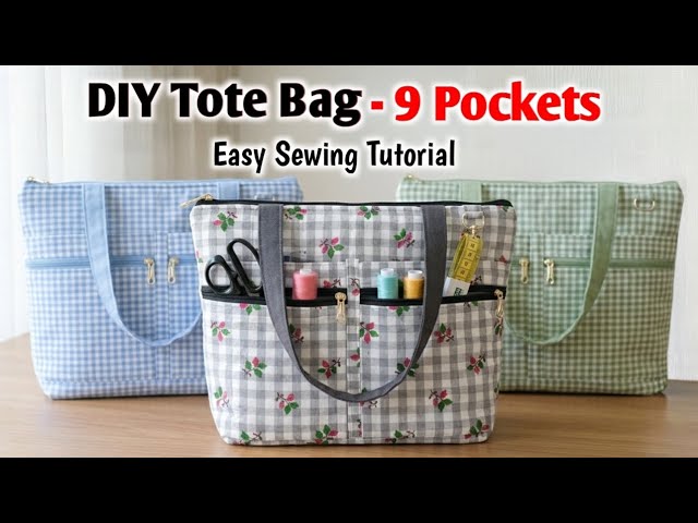 How to Make a Canvas Mini Tote Bag/Free pattern/Sewing Tutorial