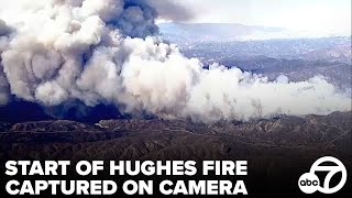Start of Hughes Fire captured on camera