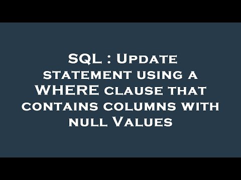 SQL : Update