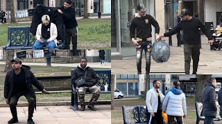 Secretly filming strangers| placing jacket on people| joker pranks latest 2023