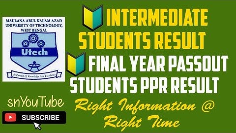 MAKAUT INTERMEDIATE STUDENTS  RESULT & PASSOUT STUDENTS PPR RESULT