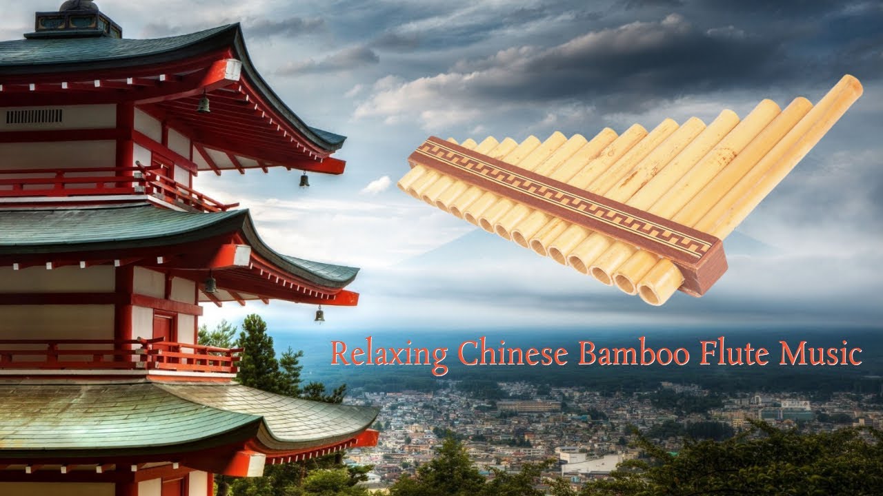 Relaxing Chinese Bamboo Flute Music, Piano & Water Sounds For