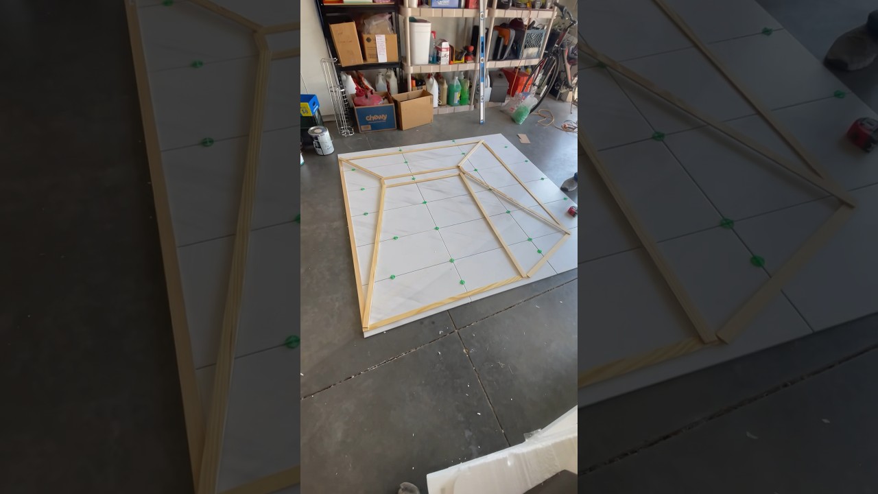 Making a template for a shower floor, Will  it work?? #tilewithme #template #showertile #tracing