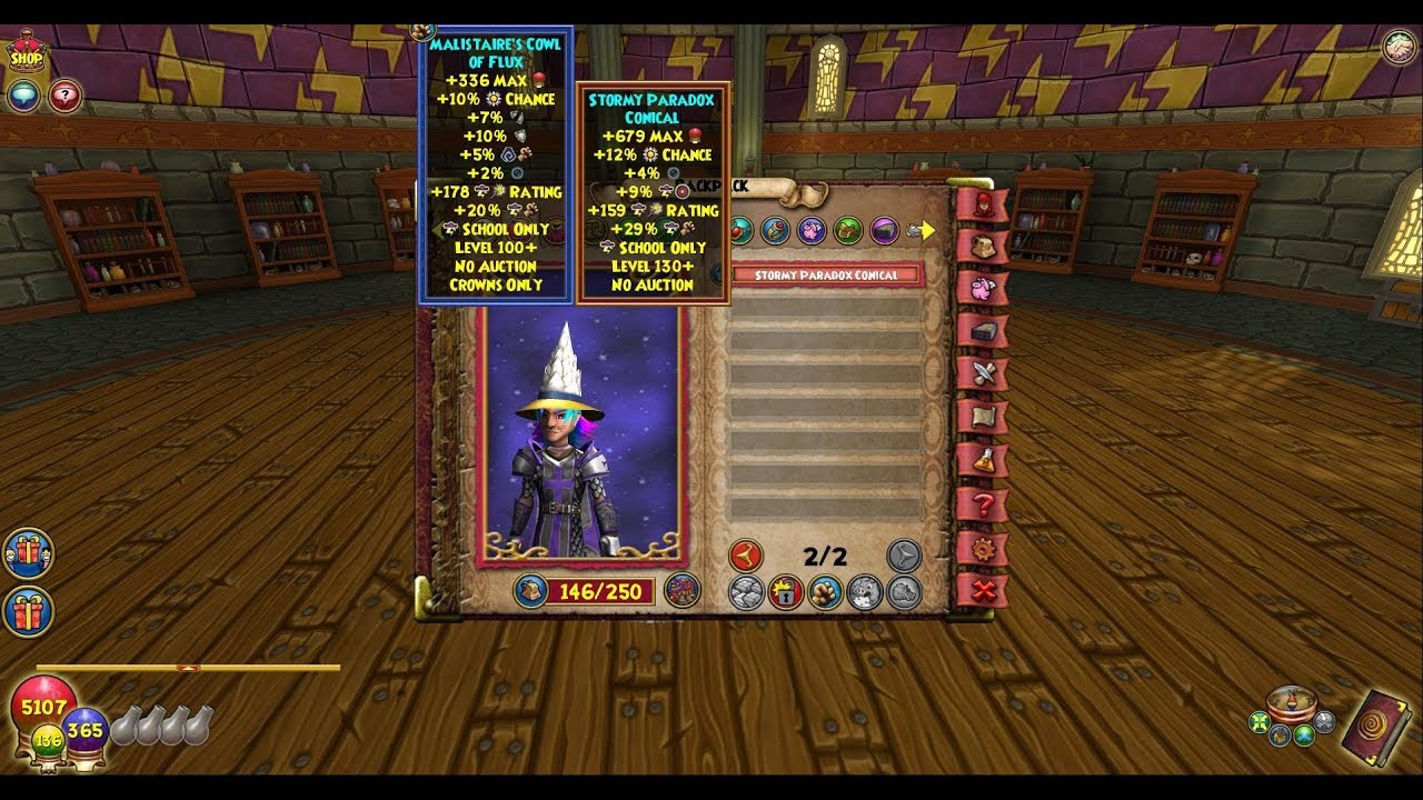 Wizard101 Storm gear update 130 lvl