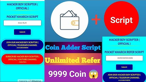 Pocket Kharch App Refer Script !! Pocket Kharch App Coin Adder Script !! Pocket Kharch App