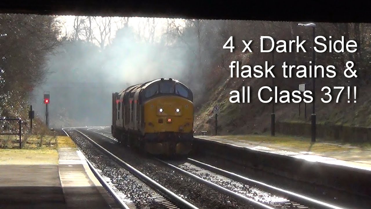 Old videos from 2015. BOSTIN!! 4 x Dark Side flask trains, all with Tractors, filmed in February.