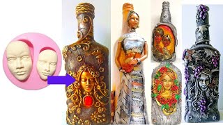 5 Bottle Art Using same Mold