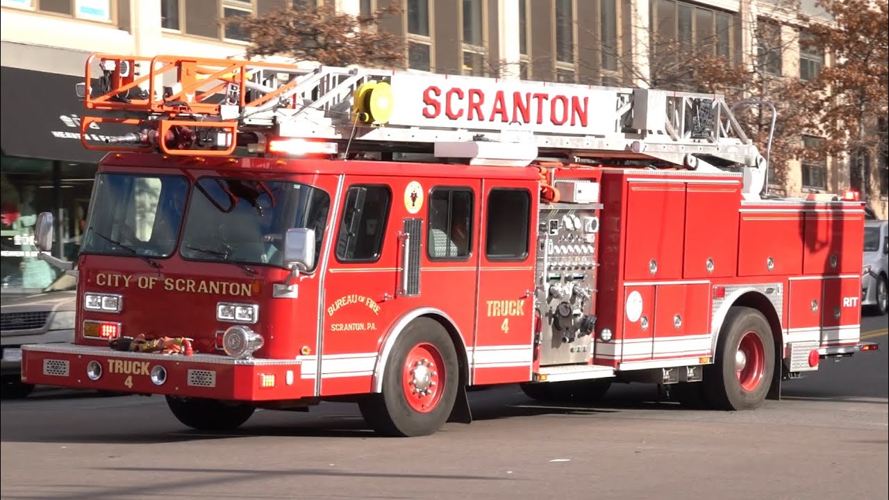 Scranton Fire Department Engine 4 & Truck 4 Responding 11/14/22 YouTube