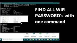 Find all WIFI PASSWORD in Window 10 PC with JUST ONE command