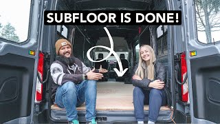 Diy Plywood Subfloor Install 2021 Ford Transit Van Build Conversion Ep 8