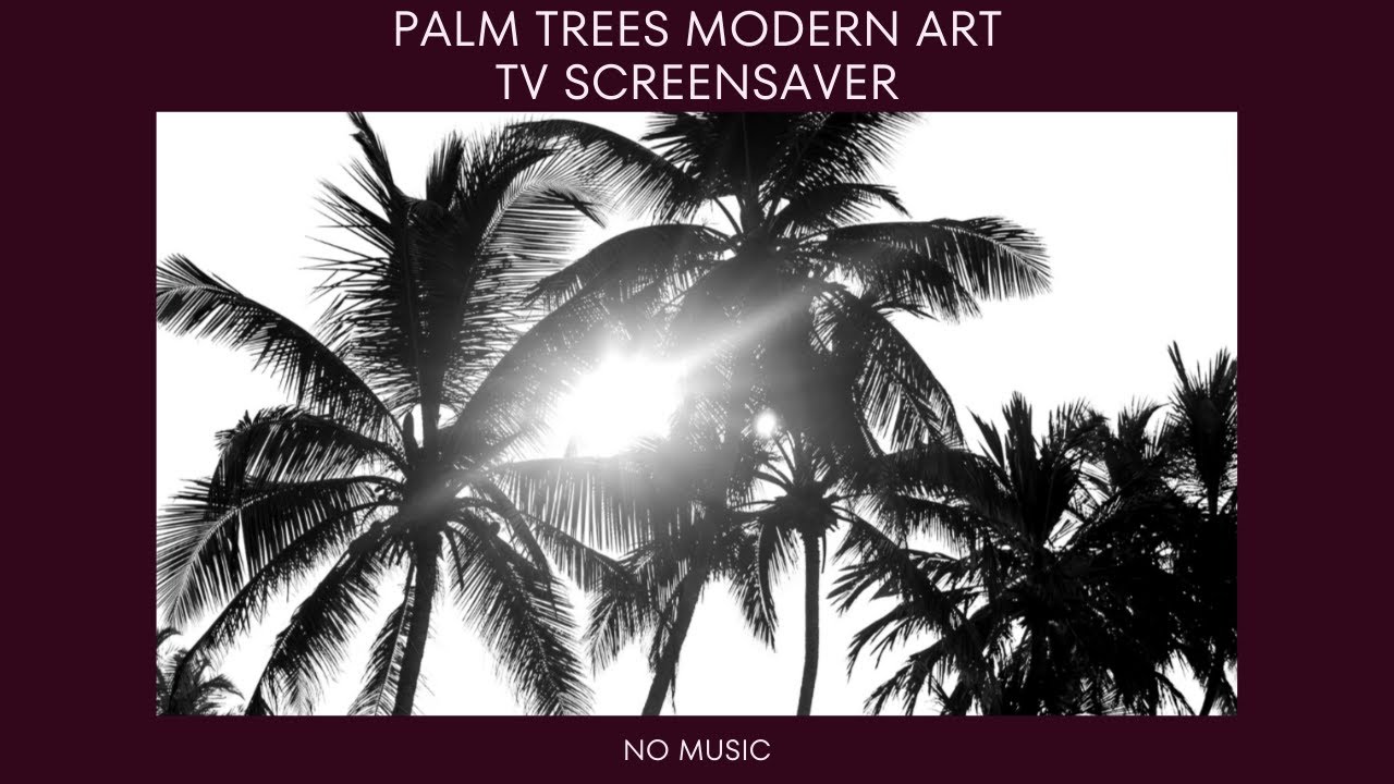 Palm Trees Modern Art Picture TV 4K NO MUSIC CREATIVE SCREENSAVERS