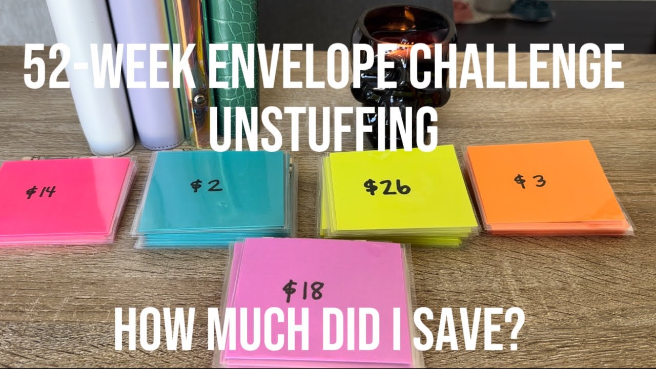 52-Week Envelope Challenge Unstuffing | how much did I save?? 