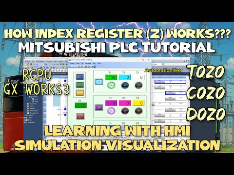 GX Works3 : Index Register (Z) Mitsubishi PLC Tutorial with HMI GT