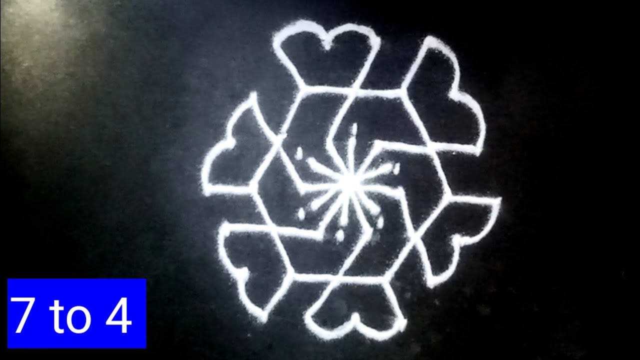 7 to 4 dot's rangoli designs with dots #artofpayalrangoli #easykolam # ...