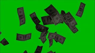 Red and Green Screen Money Falling Footage